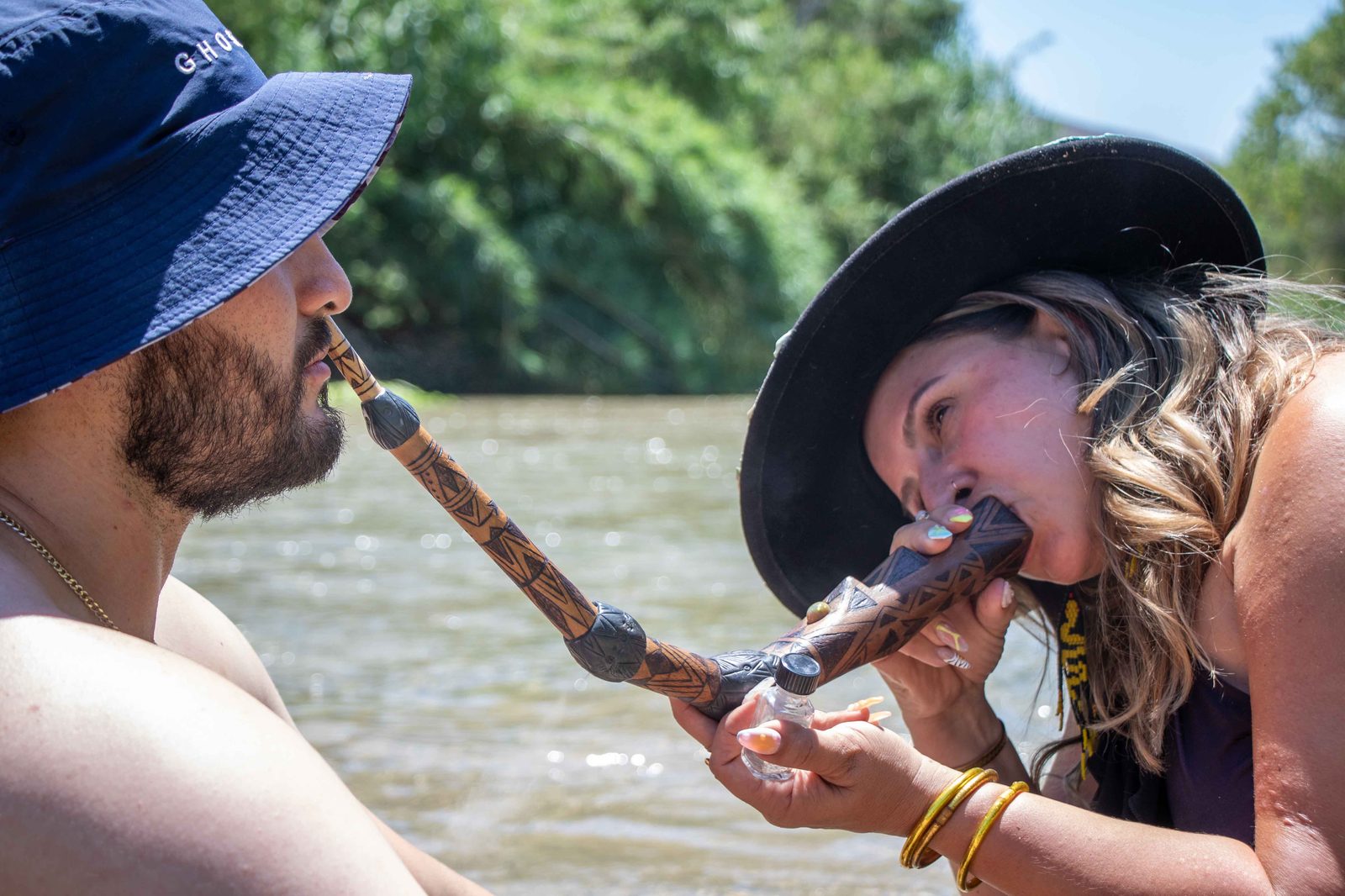 Hapé served at the river sanctuary
